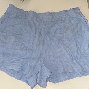 H&M blue linen shorts with pockets